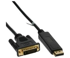 InLine 17111 DisplayPort į DVI keitiklio kabelis DisplayPort kištukas į DVI-D Dual Link paauksuotas juodas 1m