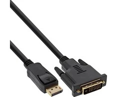 Kabelis InLine Rodyti Uostas - DVI- D 0.3 m juoda (17117)