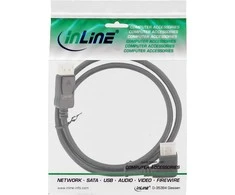 „InLine 8K“ (UHD-2) „DisplayPort“ kabelis, stačiu kampu, juodas - 2 m
