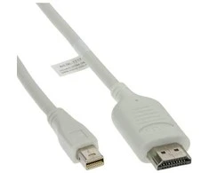 „InLine Mini DisplayPort“ į HDMI konverterio laidą, įskaitant. Garsas, baltas - 2m