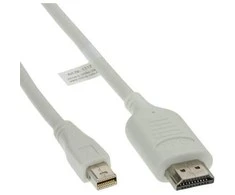 „InLine Mini DisplayPort“ į HDMI konverterio laidą, įskaitant. Garsas, baltas - 2m