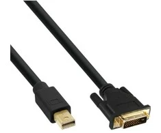Kabelis InLine Rodyti Uostas - DVI- D 0.5m juoda (17226)