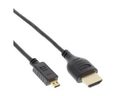 InLine 4K (UHD) Micro Superslim HDMI laidas A iki D, juodas - 1m