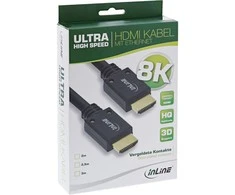 InLine 8K4K Ultra High Speed HDMI kabelis, juodas - 2m