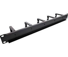 InLine® 19" Cable management panel, 5 small brackets, RAL9005, juodas