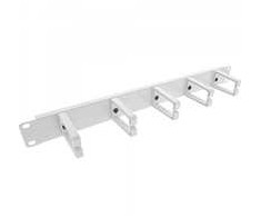 InLine® 19" Cable management panel, 5 small brackets, RAL7035, pilkas