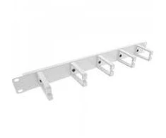 InLine® 19" Cable management panel, 5 small brackets, RAL7035, pilkas