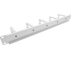 InLine® 19" Cable management panel, 5 small brackets, RAL7035, pilkas