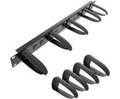 InLine® 19" cable management panel, 9 plastikas brackets removable, RAL 9005, juodas
