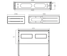InLine® 19" foldable rack, 2U, 24-40cm depth, with cover, pilkas