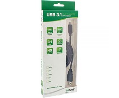 USB InLine USB-A – USB-C laidas, 1 m juodas (35711)