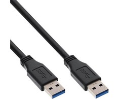 InLine USB 3.0 kabelis, nuo A iki A, juodas - 2m