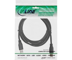 InLine USB 3.0 kabelis, nuo A iki A, juodas - 2m