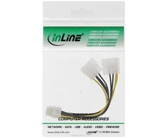 Inline Molex x2 – PCIE 8 kontaktų, 0,15 m, Geltona (26628C)