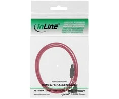 Intos InLine SATA III laidas, 90°, 75 cm, raudonas