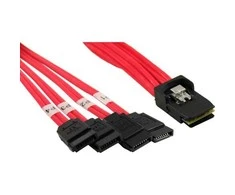 InLine FF 8087 - SATA x4, 0,75m, raudona (27610)