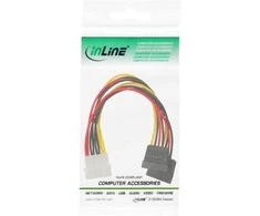 InLine 4 kontaktų Molex maitinimo Y kabelis iki 2x SATA maitinimo - 0,15 m