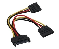 InLine SATA Power Y-Cable SATA Latch - 0.15m