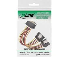 InLine SATA Power Y-Cable SATA Latch - 0.15m