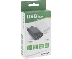 InLine ® USB adapteris DIO, 2-port 100-240VAC 5V / 2.1A balta
