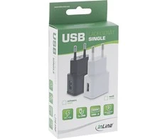 InLine ® USB maitinimo adapteris vienas, 100-240V 5V / 1.2A juoda