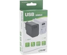 InLine ® USB maitinimo adapteris vienas, nuo 100-240V iki 5V / 2.5A, balta