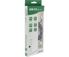 USB kabelis InLine USB-A - mikroUSB 1 m Juodas (31710)