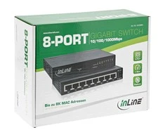 Šakotuvas InLine Gigabit Network Switch 8 prievadų, 1GBit/s, stalinis, be ventiliatoriaus
