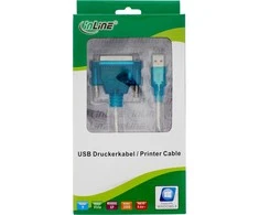 USB laidas InLine USB-A - IEEE 1284 (LPT) 1,8 m permatomos (33397I)