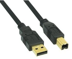 InLine USB 2.0 Cable, A to B, auksinis-plated, juodas – 1m