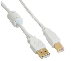 USB kabelis InLine USB-A - USB-B 3 m Balta (34535W)