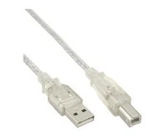 USB kabelis InLine USB-A - USB-B 5 m skaidrus (34555T)