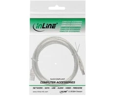 USB kabelis InLine USB-A - USB-B 5 m skaidrus (34555T)
