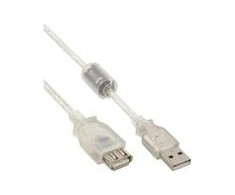 USB kabelis InLine USB-A - USB-A 5 m Balta (34605Q)