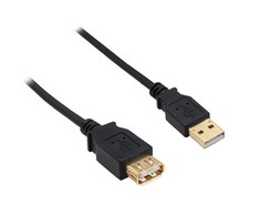 Inline USB 2.0 prailgintuvas, auksiniais kontaktais - 0,5 m