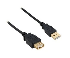 Inline USB 2.0 prailgintuvas, auksiniais kontaktais - 0,5 m