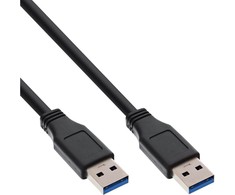 InLine USB 3.0 kabelis, nuo A iki A, juodas - 1,5 m