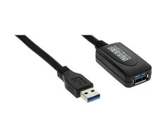 InLine USB-A 3.2 Gen.1 plėtinys, USB-A į USB-A, juodas - 5 m