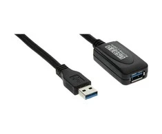 InLine USB-A 3.2 Gen.1 plėtinys, USB-A į USB-A, juodas - 5 m