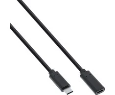 Inline USB 3.2 Gen 2 prailginimo kabelis, USB C tipo, juodas - 2 m