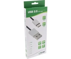 USB kabelis InLine USB-A - 1 m Juodas (35831)