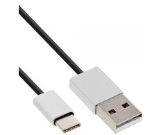 Kabelis USB InLine USB-A - USB-C 2 m Juodas (35832)