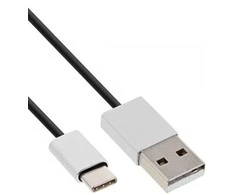 USB kabelis InLine USB-A - USB-C 0,5 m Juodas (35836)