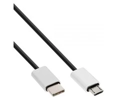 USB kabelis InLine USB-C - mikroUSB 1,5 m juodasis (35844)