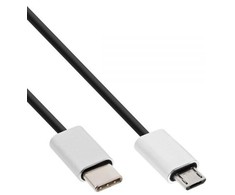 USB kabelis InLine USB-C - mikroUSB 0, 5 m Juoda (35846)