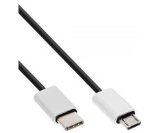 USB kabelis InLine USB-C - mikroUSB 0, 5 m Juoda (35846)