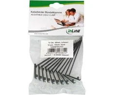 InLine Cable Clamp Set 10 Pieces 94mm - juodos spalvos