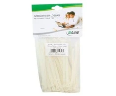 Organizacija InLine Clip juosta Balta 100 vienetų (59974A)