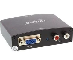 AV adapteris InLine HDMI - D-Sub (VGA) + Jack 3.5mm juoda (65004)