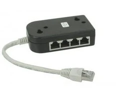 InLine Splitter ISDN 1-8, juoda, 0,15 m, su varža (69938)